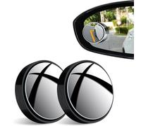 2 Pcs Blind Spot Mirrors For Cars for Audi A6 Saloon C8 2018-2023, Blindspot Mirrors 360° Rotate Sway HD Glass Round Curved Convex Wide Angle Mirror for Car SUV Trucks Traffic Safety, Black