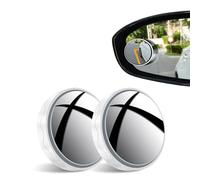 2 Pcs Blind Spot Mirrors for Mitsubishi Colt Lancer ASX Eclipse Cross Outlander L200 Blind Spot Side Mirror 360° Rotatable Round Curved Convex Wide Angle Mirror,White