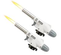 2 Pcs Blow Torch for Cooking, Kitchen Blow Torch with Adjustable Flame, Suitable for Baking, Camping, BBQ, Jewelry Making and Outdoor Activities