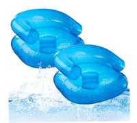 2 Pcs Blow Up Chair for Kids 27.5x27.5x17.2 In Blue Sequin Style Inflatable Sofa Chair for Boys Girls 200 Pounds Bearing Capacity Portable Inflatable Couch for Camping, Beach, Pool, Blow Up Couch