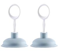 2 Pcs Blue Sink Plunger,Bathroom Small Drain Plunger Portable Kitchen Sink Drains Suction Cup Liquid Plumber Clog Remover Easy To Unclog,Drain Cleaning Equipment