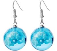 2 pcs Blue Sky Cloud Ball Round Shape Women Dangle Hook Earring Jewelry Gift for Women Teen s Birthday Christmas Friends Gift Durable processing