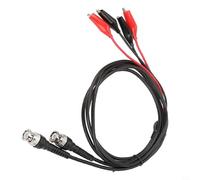 2 PCS BNC Test Leads with Dual Crocodile Clips, 120cm 50 Ohm Coaxial Cable for Oscilloscope Probes and Multimeters, Red and Black