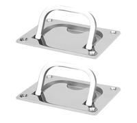 2 Pcs Boat Pull Flush Lift, 316 Stainless Steel Flush Lifting Ring Square Boat Deck Hatches Handle Trap Door Latch for Boat Home Furniture