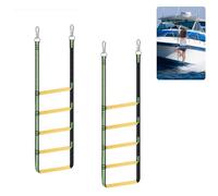 2 Pcs Boat Rope Ladder 5 Step Heavy Duty 440lbs Foldable Boarding Rope Ladder Inflatable Boat, Kayak, Motorboat, Sailboat, Canoeing