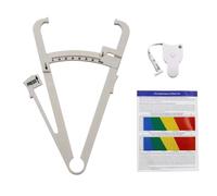2 Pcs Body Fat Caliper Set, Portable Accurate Skinfold Caliper with Measuring Tape & User Manual, BMI Weight Loss Measurement Tool for Women & Men (White)