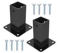 2 Pcs Bolt Down Fence Post Holder, Heavy Duty Fence Post Support Bolt Down Support Base Fixings Included (2, 60*60mm)