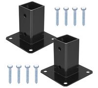 2 Pcs Bolt Down Fence Post Holder, Heavy Duty Fence Post Support Bolt Down Support Base Fixings Included (2, 50*50mm)