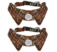2 PCS Book Shelves Cute Dog Collar with Bowtie, Adjustable Shirt Lapel Design Bowtie Pet Collar for Small Dogs Puppies and Cats