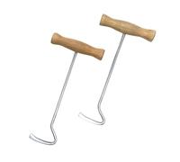 2 Pcs Boot Hooks Horse Riding Boot Pulls Stable Supplies Portable with Wood Handle Iron Hooks for Cowboy Boot Boot Pullers
