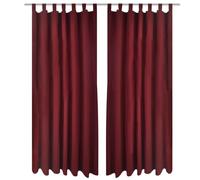 vidaXL 2x Micro-Satin Curtains with Loops Bordeaux Window Drape Covering Blind