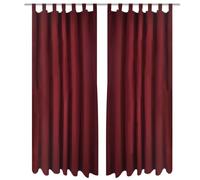 2 pcs Bordeaux Micro-Satin Curtains with Loops 140 x 245 cm