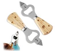 2 Pcs Bottle Openers, Beer Openers, Wooden Handle Bottle Opener, Stainless Steel Beer Opener, Wooden Handle Flat Bottle Opener, Beer Soda Glass Cap Opener, for Kitchen Bar Restaurant(Cheese Handle).