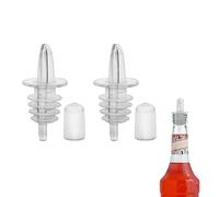 2 PCS Bottle Pourers And 2 PCS rubber pourers dust cap covers Syrup Pourer Pour Spouts Plastic Liquor Bottle Pourers with Rubber Pourers Dust Cap Covers Bottle Pourers (Clear)