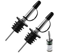 2 Pcs Bottle Pourers for Spirits Stainless Steel Freeflow Liquor Pourers Speed Pourer Leak-Proof Olive Oil Spout Wine Dispenser for Drinks Coffee Whiskey Home Bar Accessories