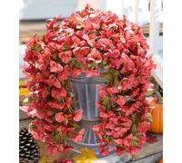 2 PCS Bougainvillea Artificial Hanging Flowers Plants for Outdoors, Red