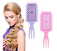 2 PCS Bounce Curl Brush Define Curls Brush Curling Brush Boar Bristle Hair Brush for Combing Shaping and Defining Curls for Women and Men Less Pulling Reduce Pulling and Curl Separation