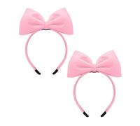 2 Pcs Bowknot Halloween Headband, Sweet Pink Bow Headband Bowknot Hair Hoops Bands Headpiece Hairband for Women and Grils,Women Christmas Birthday Party Decorations Easy to Wear