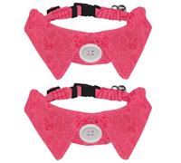 2 PCS Bowtie Dog Collar, Valentine's Day Hand Drawn Pink Hearts Pattern Girl Boy Dog Collars with Bow Tie, Pet Bowties for Small Medium Puppies Kitterns Rabbits