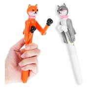 2 Pcs Boxing Pen Novelty Dog Themed Punching Pens, Cool Funny Ballpoint Pens with Punching Arm and Crisp Button Sound, Novelty Pen Boxing Gift for Christmas Party Favors Gifts, Office School Supplies