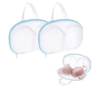 2 Pcs Bra Washing Bags for Washing Machine Underwear Brassiere Bags Lingerie Wash Dryer Bag with Handle and Zipper Non-Deform 3D Protective Bracket Case for Women Laundry Storage Women Delicates