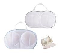 2 Pcs Bra Washing Machine Bag,Large Bra Wash Bags with Zipper for Laundry Protects Lingerie from Damage Adjustable Bra Laundry Bags for Washing Machine Underwear Washing Bag 13.6 * 7.9in(A to C Cups)