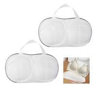 2 Pcs Bra Washing Machine Bag, Underwear Bra Wash Bag Net with Zipper and 3D Bracket, Large Bra Bags for Washing Machine, Travel Bra Laundry Bags for Washing Machine (A to C Cups)