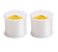 2 Pcs Bracelet String Elastic Cord Elastic String for Bracelet Making Black Stretch for Jewelry Necklace Craft Making Braided Hair Tie Pony Beads Toys (0.8mm 100m）