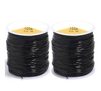 2 Pcs Bracelet String Elastic Cord Elastic String for Bracelet Making White Stretch for Jewelry Necklace Craft Making Braided Hair Tie Pony Beads Toys (1mm 100m）