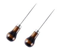 2 Pcs Bradawl Tool Wooden Handle,Gourd Shape Awl Tool Alloy,Leather Sewing Bradawl Tool,Professional Awl Tool Punch Sharp,Awl Tool for Leather Craft,Sewing Crafting,DIY Handmade Maker Tool