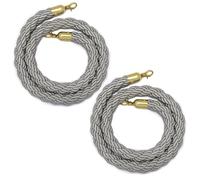 2 Pcs Braided Hemp Rope Barriers, Crowd Control Barriers Rope For Movie Theaters Grand Openings Wedding Celebrations, Rope For Divider Pole(Color 2,L 150cm)