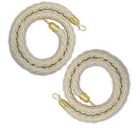 2 Pcs Braided Hemp Rope Barriers, Crowd Control Barriers Rope For Movie Theaters Grand Openings Wedding Celebrations, Rope For Divider Pole(Color 1,L 200cm)