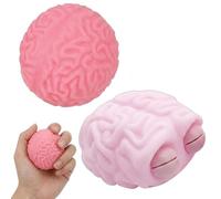 2 PCS Brain Squishy, Pink Cheese Squishy, Slow Rebound Sensory Tools for Stress Relief and Desk Relaxation, Big Squishies for Office Workers and Gift Occasions