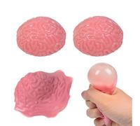 2 PCS Brain Squishy Splat Balls, Soft Stretchy Sensory Fidget Toys, Stress Relief Fake Brain Splat Balls for Kids & Adults, Funny Novelty Prank Toys for Party Favors