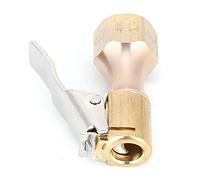 2 Pcs Brass Air Chuck, 1/4 Female Thread 8mm Quick Connect Fitting Closed Flow Straight Tire Chuck with Lock-on Clip for Tire Inflator Gauge Compressor Accessories(1/4)