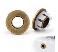 2 PCS Brass Basin Overflow Rings, Bronze Snap-Fit Covers for Kitchen Sinks | Simple tool-free installation, rust-resistant solid build, fits standard ceramic sinks and basins for a neat polished finish