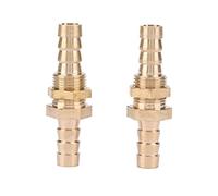 2 PCS Brass Bulkhead Pipe Fittings, Hose Barb Connector Adapter, 2 Sizes for Pipe Connections, Industrial Couplings, CNC Machining, Injection Molding (10mm)