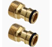 2 Pcs Brass Garden Hose Tap Connector,1/2 inch Brass Male Threaded Tap Connector for Hose Pipe,Copper 1/2" Hose Connector Male Watering Fittings for Threaded Faucet Adapter Quick Connector