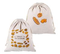 2 Pcs Bread Bags for Homemade Bread, 38cm X 31cm Reusable Breads Bags with Liner and Drawstring Closure for Sourdough Breads Storage