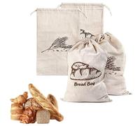 2 Pcs Bread Bags for Homemade Bread Reusable Bread Bag Storage Set, with Drawstring Closure Bread Bag Bread Storage 29 * 44cm Natural Large Storage for Artisan Bread