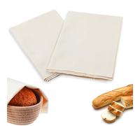 2 Pcs Bread Cloth for Bread Baking, 14 x 18 Inch Generous Tea Towel, Non-Stick Linen Tea Towels for Baking Sourdough Breads, Flour Sack Towels for Sourdough, Baguettes, Loaves, Cakes