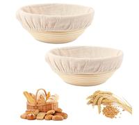 2 Pcs Bread Proofing Basket, Banneton Basket Sourdough Proofing Baskets, Proofing Bowls with Liners for Professional and Home Bakers(9 inch,Round)