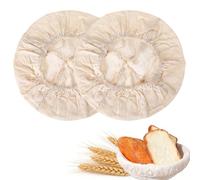 2 Pcs Bread Proofing Cover,Reusable Round Bowl Covers for Bread Proofing,Washable Durable Linen Sourdough Basket,Universal Artisan Breads Making for Home Baking,Professional Bakery