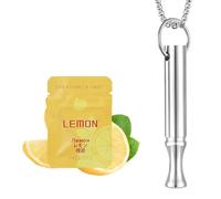 2 PCS Breathe Free Necklace Set, Breathing Resistance Necklace with Filter, Mindful Breathing Necklace with Lemon Scented Cotton Core Suitable for Stress Relief and Focus