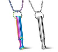 2 Pcs Breathing Necklace, Anxiety Necklace, Breathlink Necklace, Anxiety Breathing Necklace, Anxiety Relief Whistle Necklace for Cessation, Meditation