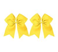2 Pcs Bright Color Satin Hair Bows Large Ribbon Bow Hair Barrettes Fabric Bow Knot Hair Clips Big Bowknot Hairpins Solid Color Bow Hair Accessories for Women Girls Yellow