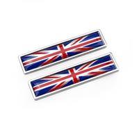 2 Pcs British Flag Car Stickers, Metal UK Flags Emblem Cars Decals, 2.72", Rectangle Union Jack Bumper Sticker for Vehicles, SUV, Motorcycle, Truck, Window, Fridge, Badge (British Flag)