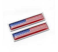 2 Pcs British Flag Car Stickers, Metal UK Flags Emblem Cars Decals, 2.72", Rectangle Union Jack Bumper Sticker for Vehicles, SUV, Motorcycle, Truck, Window, Fridge, Badge (American Flag)