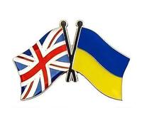 2 Pcs British Ukrainian Flag Lapel Pins - UK & Ukraine Friendship Enamel Badge, Waterproof Flag Pin for Clothes, Backpack, Hat, Jacket, Office & Party Accessories