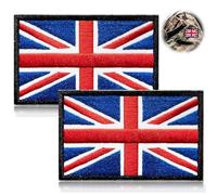 2 Pcs British Union Nylon Stickers, Tactical Great British Union Jack Embroidered Patch, Tactical Morale Patches for Military Uniform Tactical Bag Jacket Jeans Hat